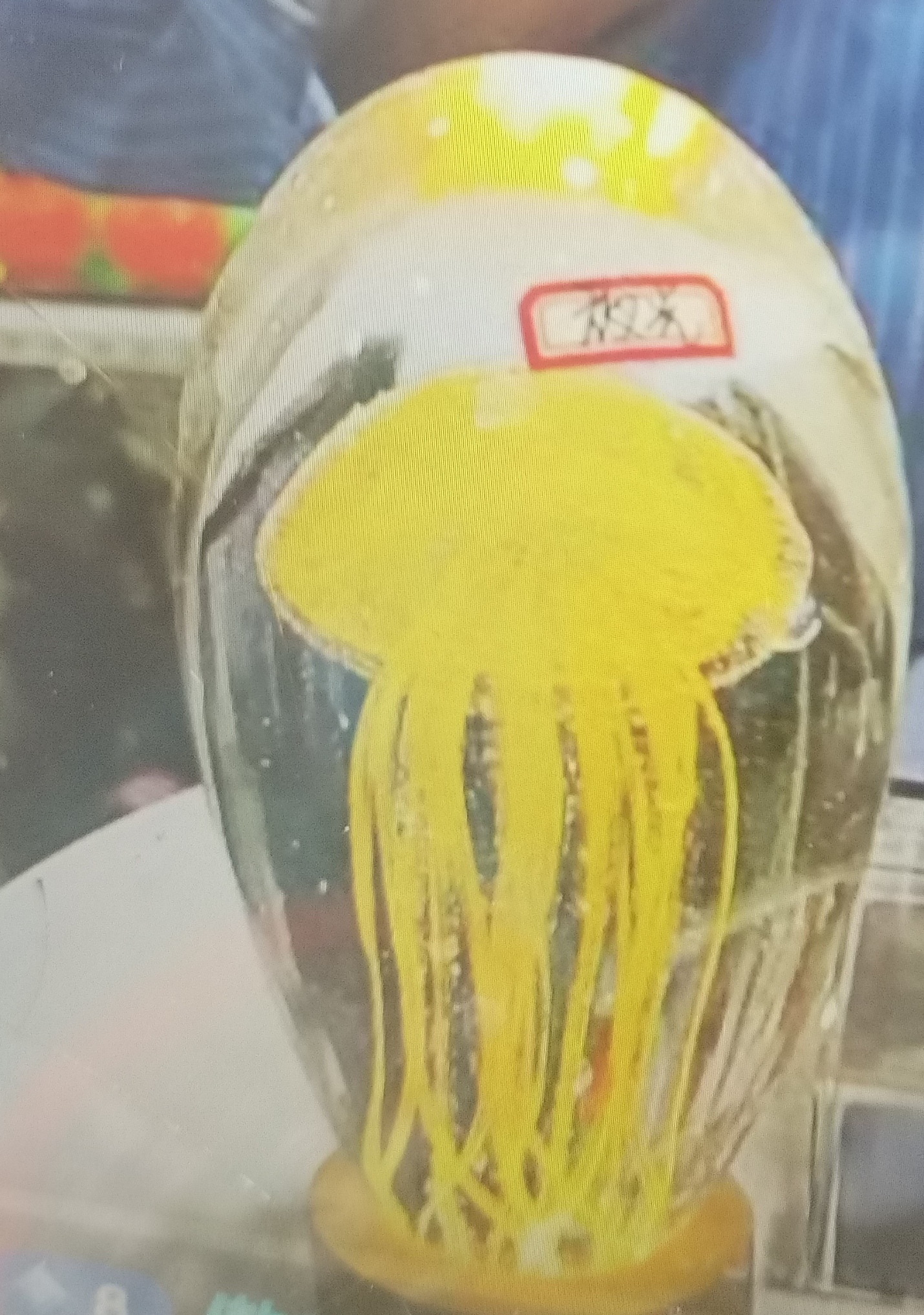 手工琉璃中号水母手工创意玻璃工艺品黄色