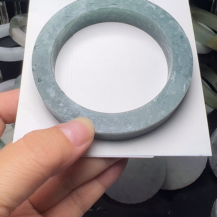 定制翡翠未镶嵌胶蓝底雪花棉