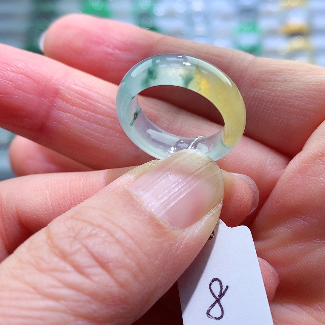 翡翠未镶嵌戒指8号