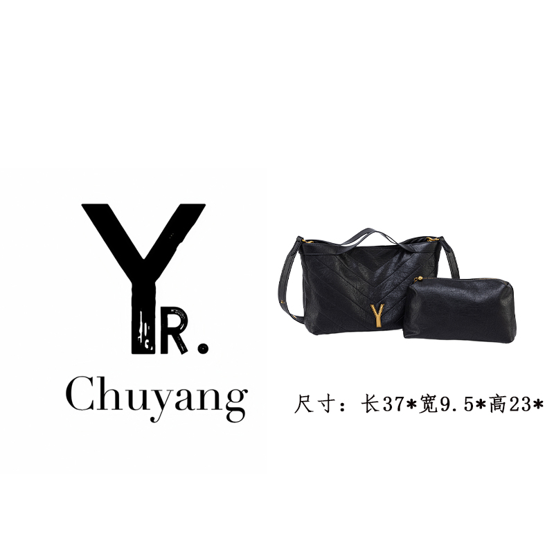 【初阳甄选】QYX-98087-黑色户外斜跨布包拉链暗袋休闲托特包