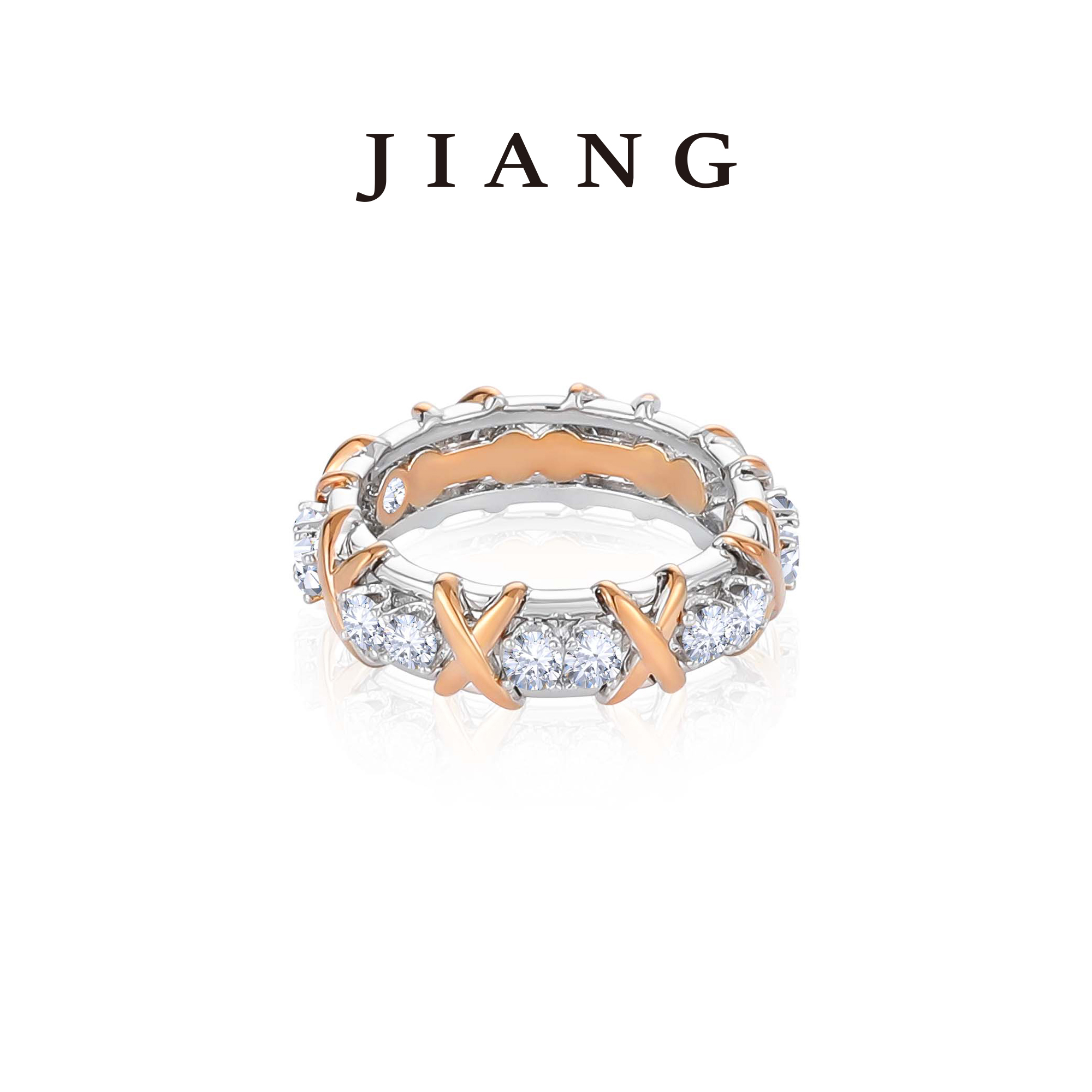 铜合金合成锆石戒指 CNC精工 【X】气质轻奢时尚戒指 4399