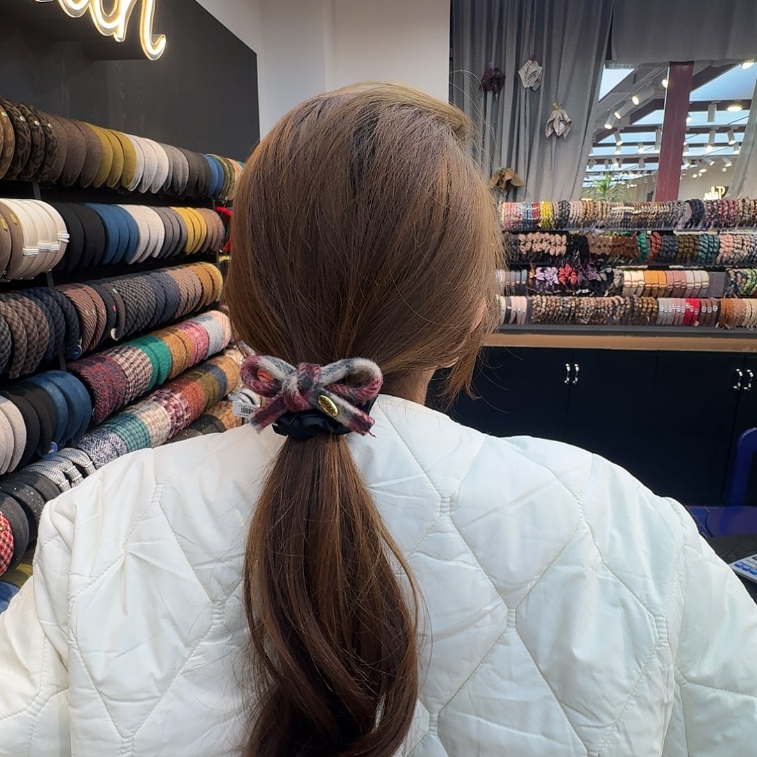 布艺铁合金新款蝴蝶结红色发绳5号