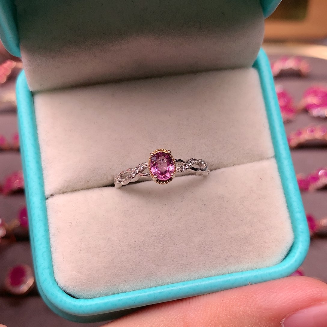 蓝宝石戒指银S925镶嵌