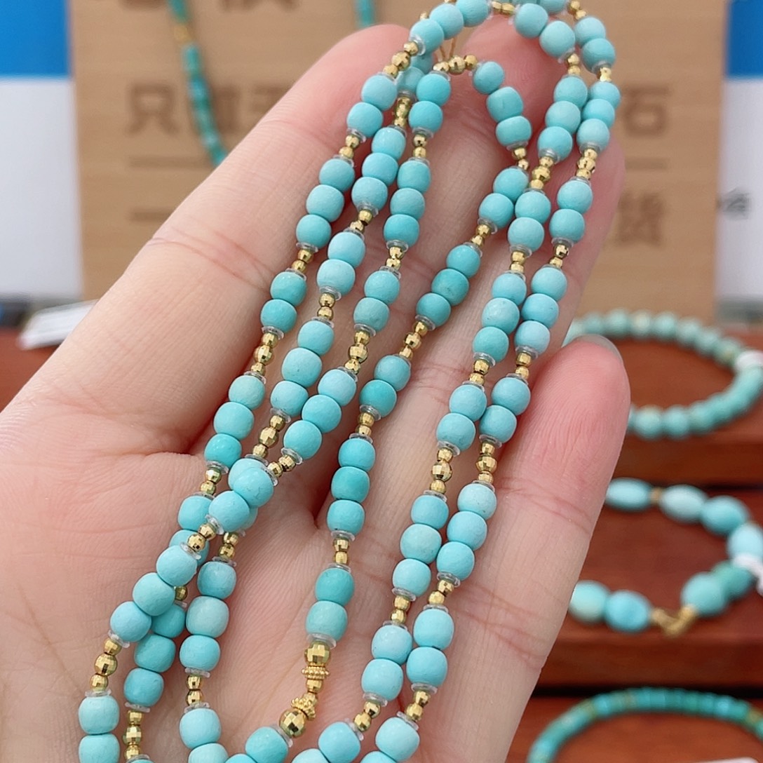 绿松石18K金镶嵌珠宝奇石