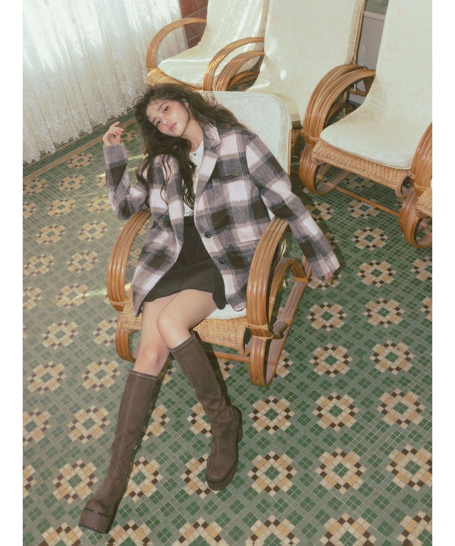 【FaFa】日系 CM 灯芯绒牛仔小鱼尾 百搭腰带半裙FA512-007