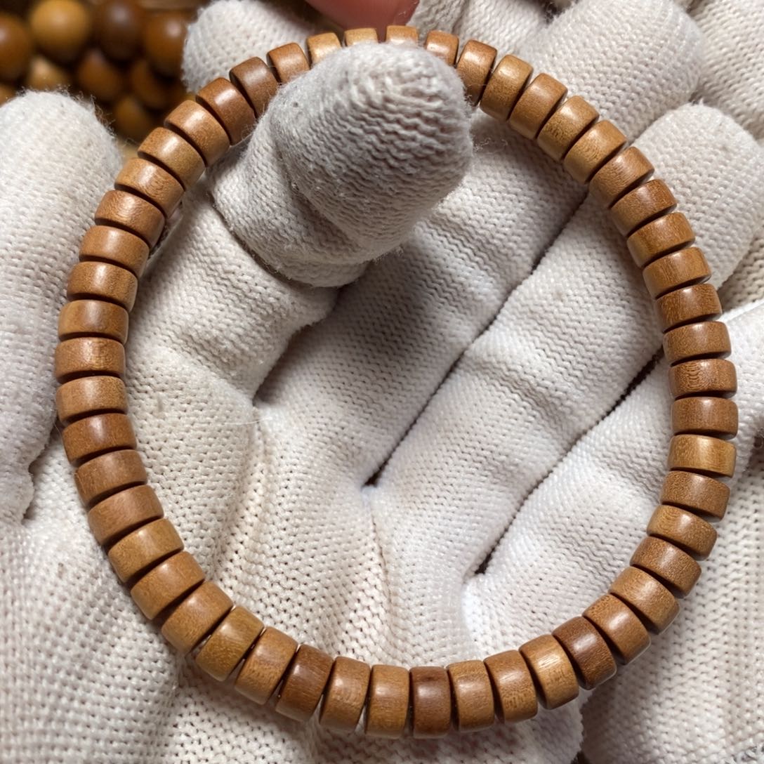 檀香木其他4*7药片珠老山檀香