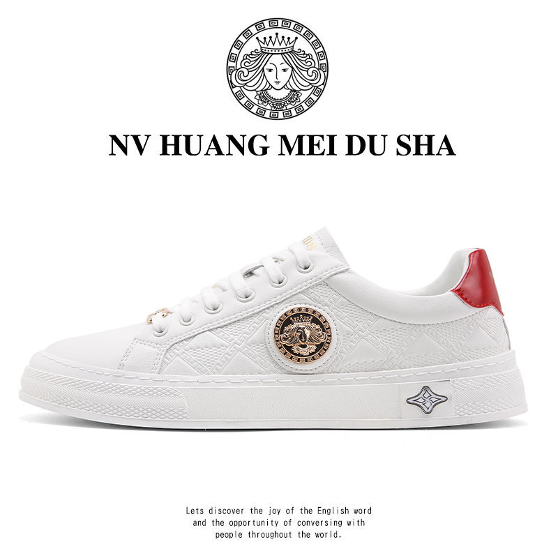 美杜莎男女同款休闲运动鞋真皮透气一脚蹬时尚百搭