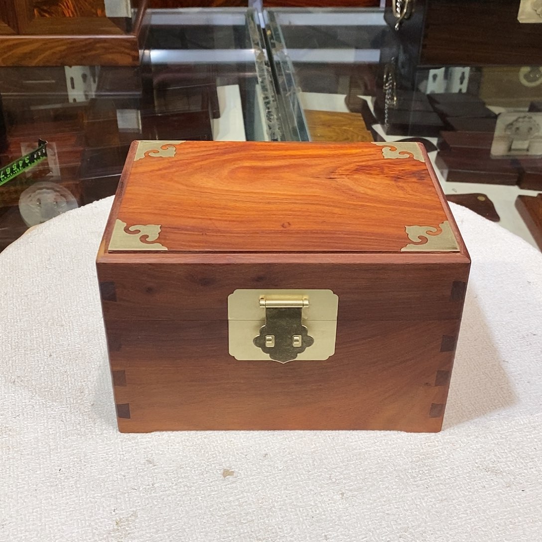 染料紫檀（血檀）独板首饰盒20/15/13