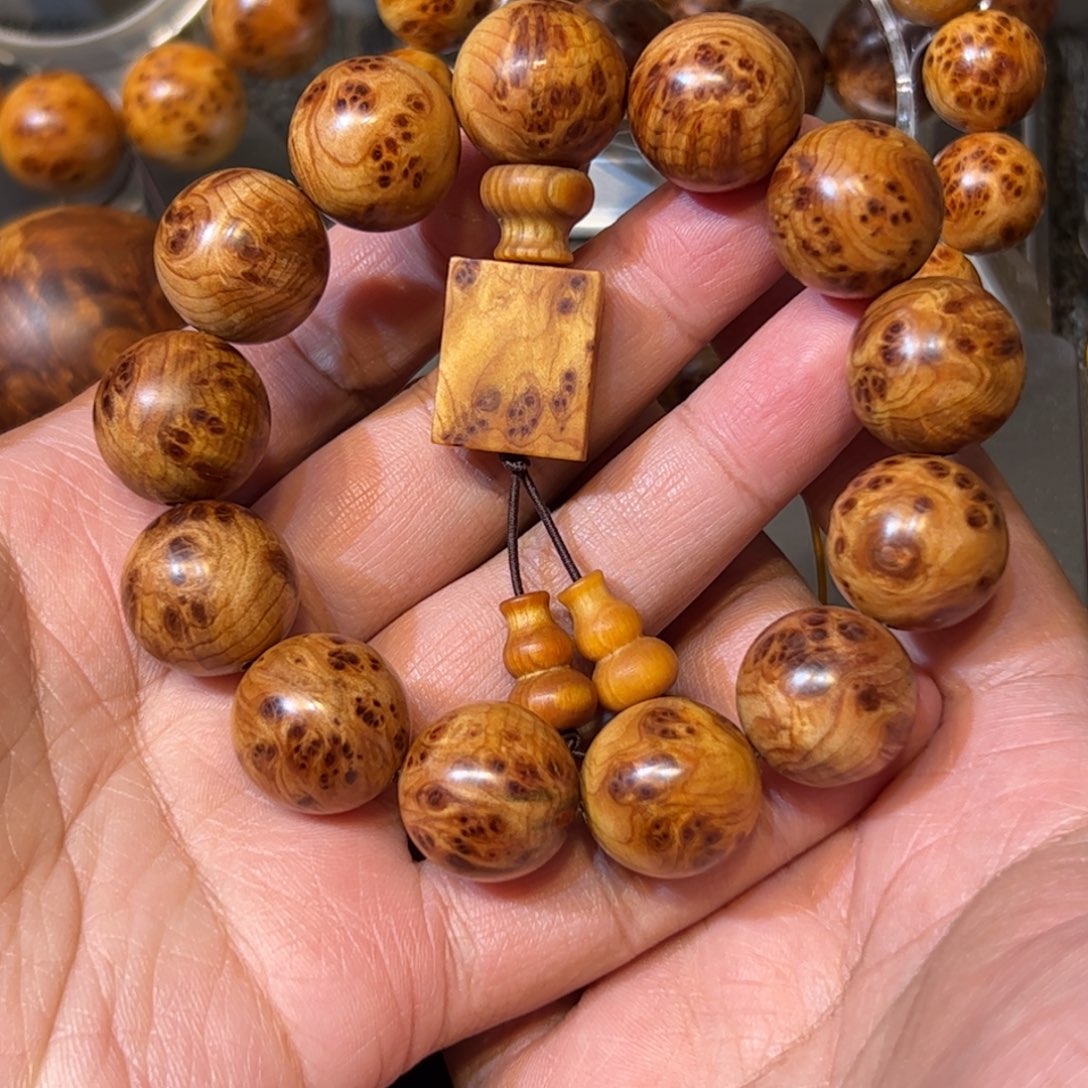 柏木（崖柏）手串/手链1.8陈化红油入门级瘤疤手串