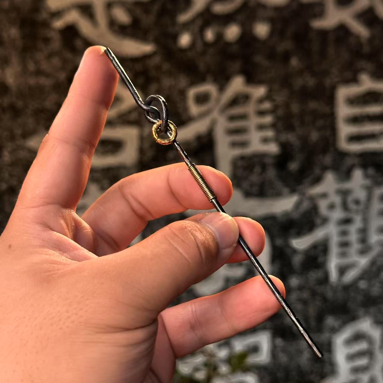 全手手打紫铜黄铜环茶拨茶通茶配件