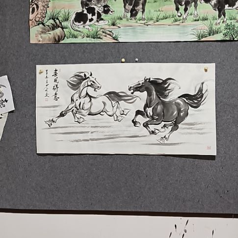 春风得意国画纯手绘作品