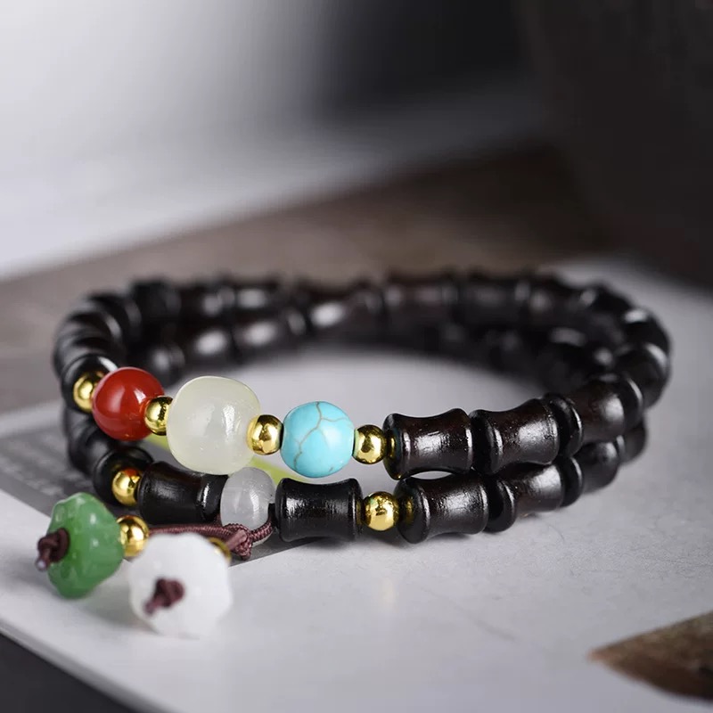 土沉竹节手串（无礼盒）K79