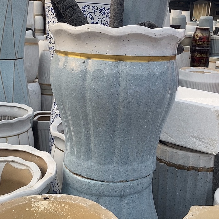 花口蓝南瓜大号口32高36福利