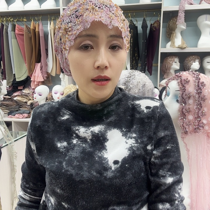 紫粉色高端飘带披肩