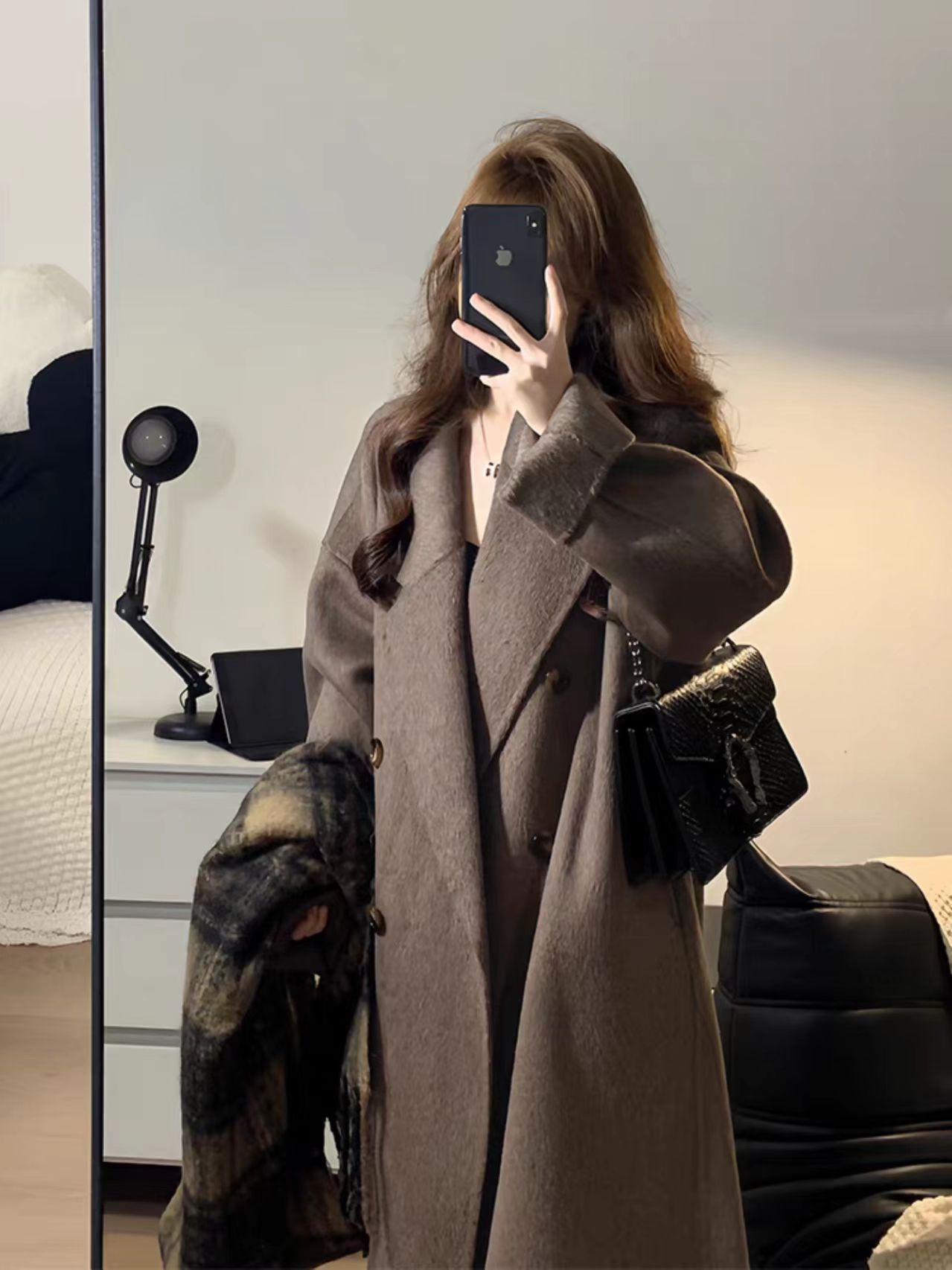 51-60 芳芳家女毛呢外套冬季韩版宽松慵懒风女士长大衣冬季呢子