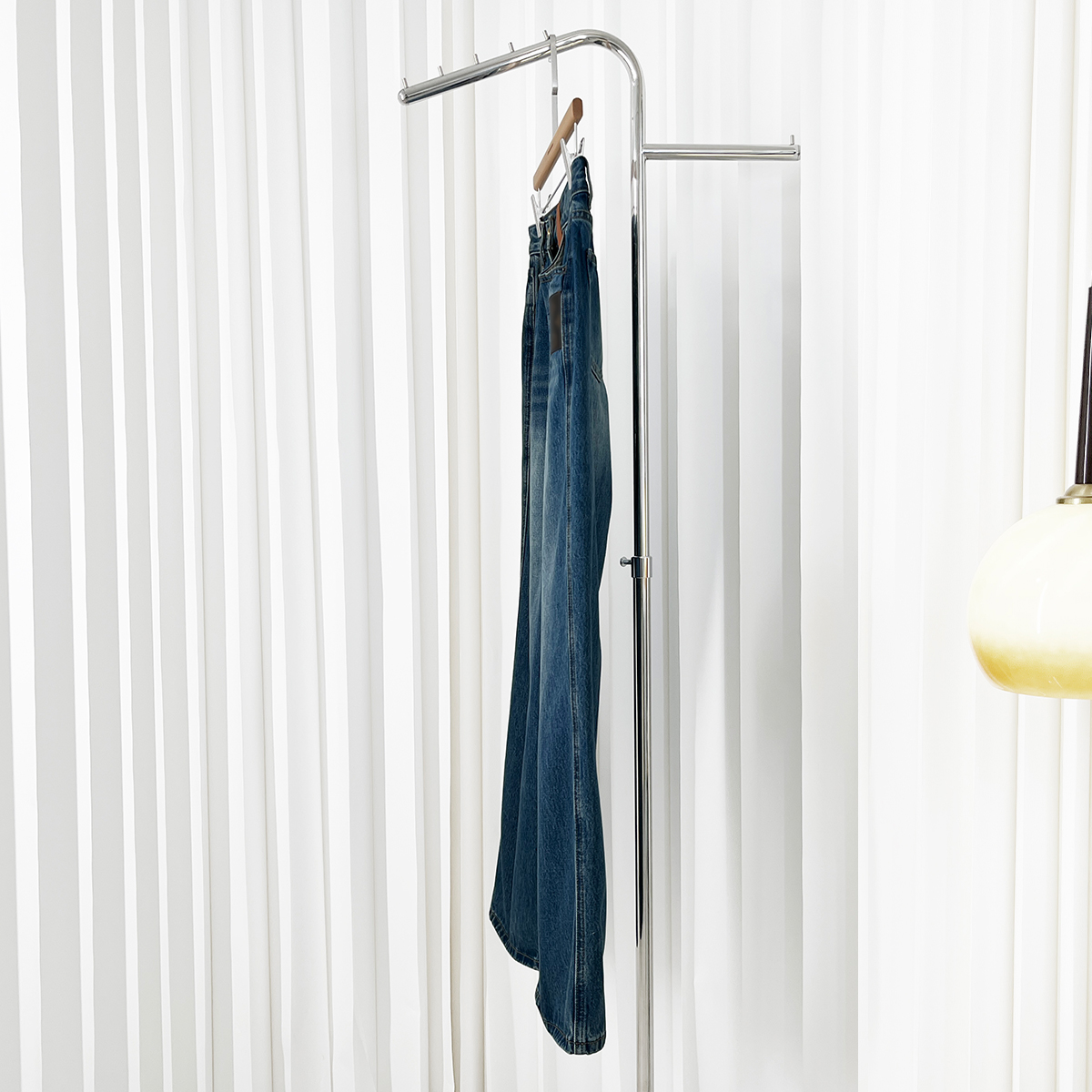 贸易公司单|老花皮牌橙色皮标直筒阔腿牛仔裤366