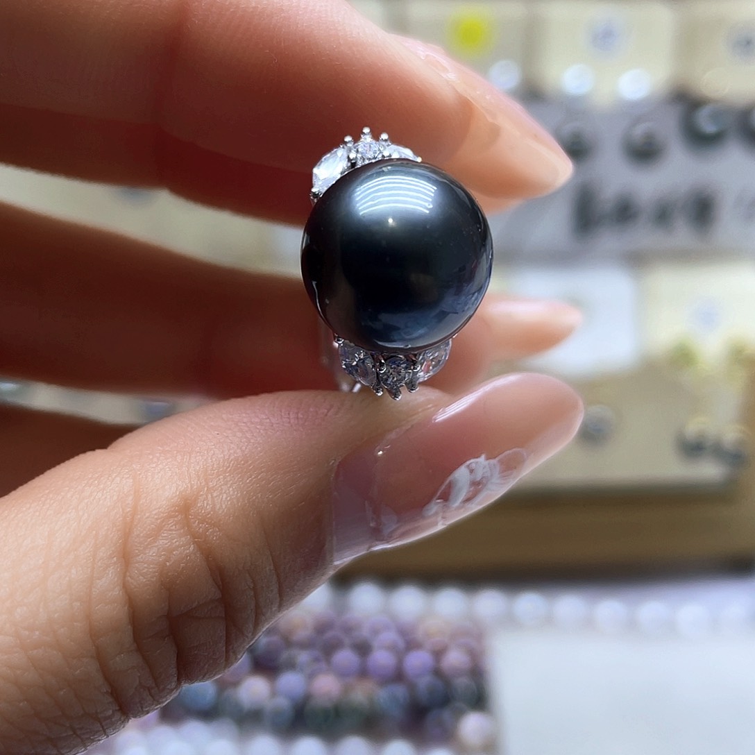 海水珍珠戒指银S925镶嵌