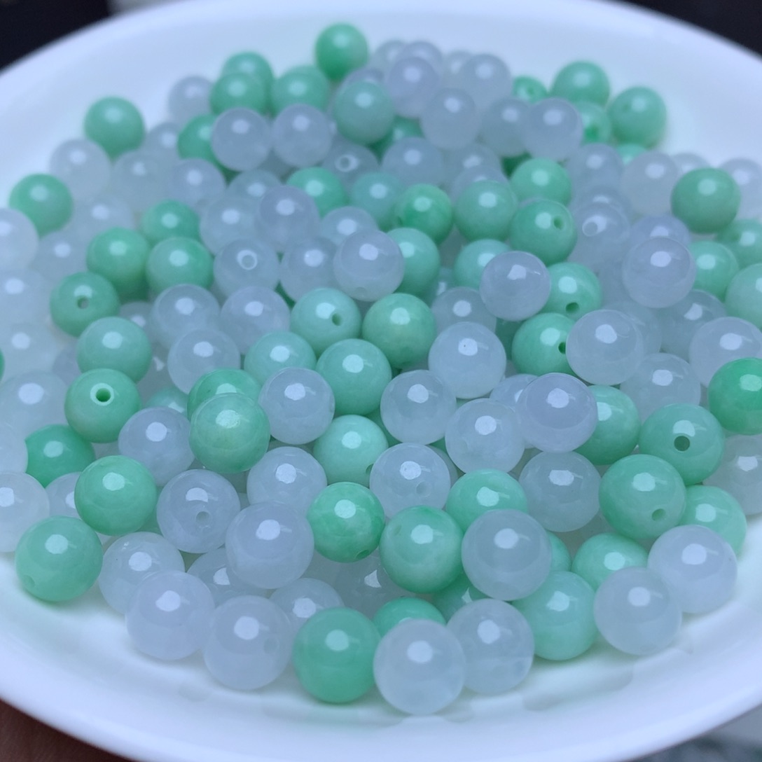 【闪购商品】翡翠手链未镶嵌卡6.6冰绿白20个