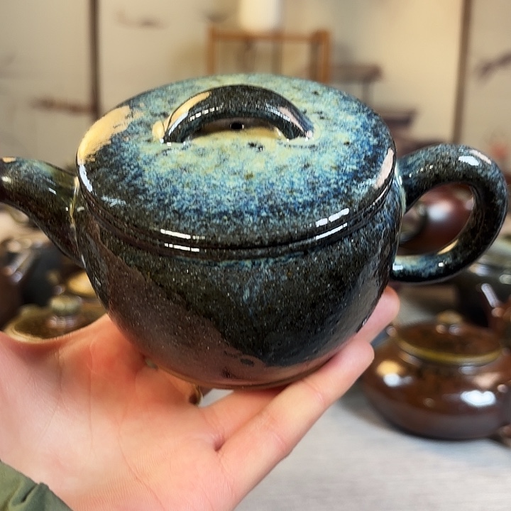 壶k柴烧紫砂微瑕壶