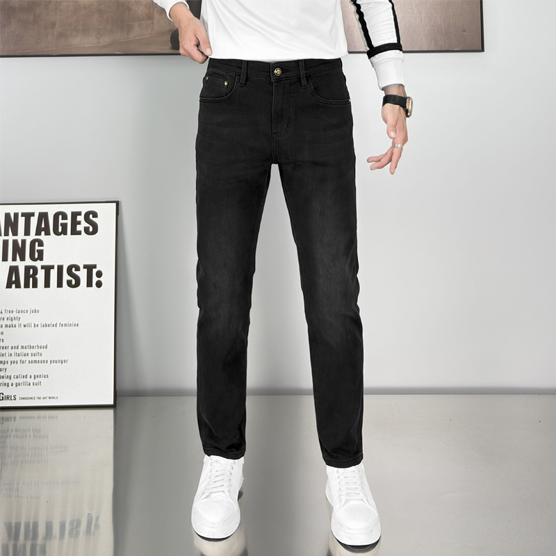 ZT6023秋冬款深灰色/纯黑色直筒男士牛仔裤2025经典百搭灰色裤子