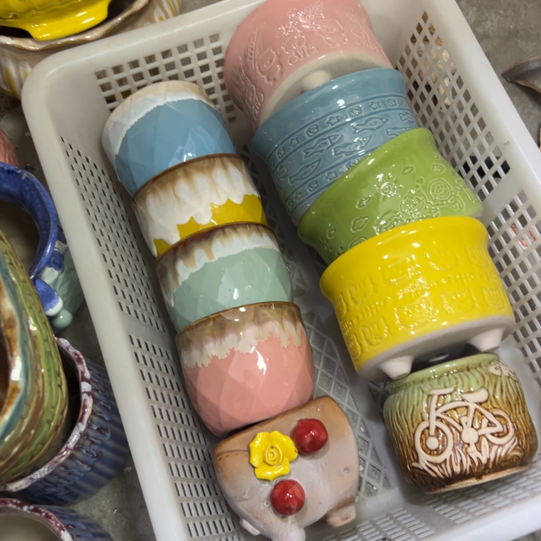 陶瓷花盆特价上新口7-12粉微瑕