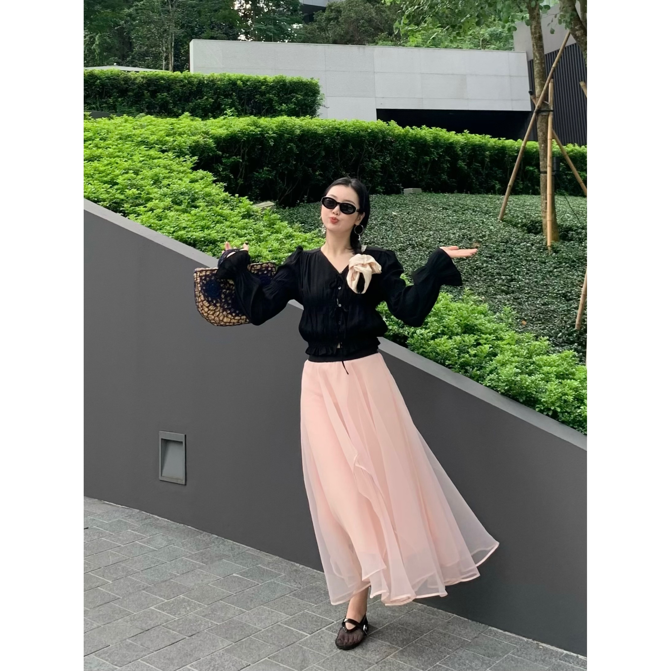 YEELEN Yy 恋月莜曲 法式气质显瘦时尚百搭休闲套装Yy326