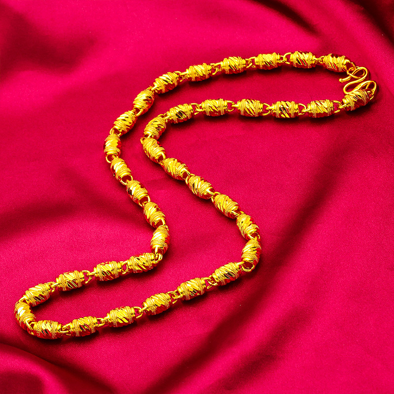 合金项链 合金项链18K真金色（橄榄项链）实心空心风衣首饰链首饰链