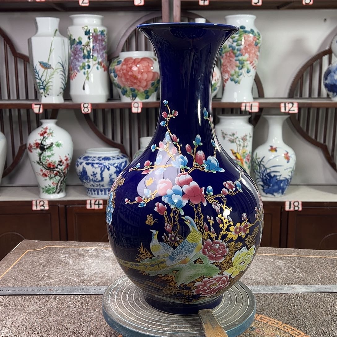 摆件陶景德镇陶瓷赏景泰蓝