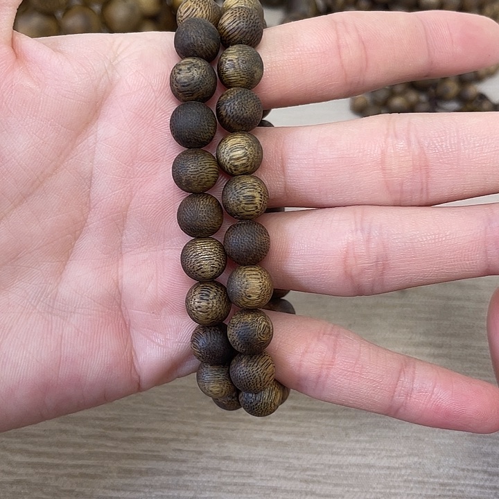 沉香手串九分沉0.9圆珠单圈