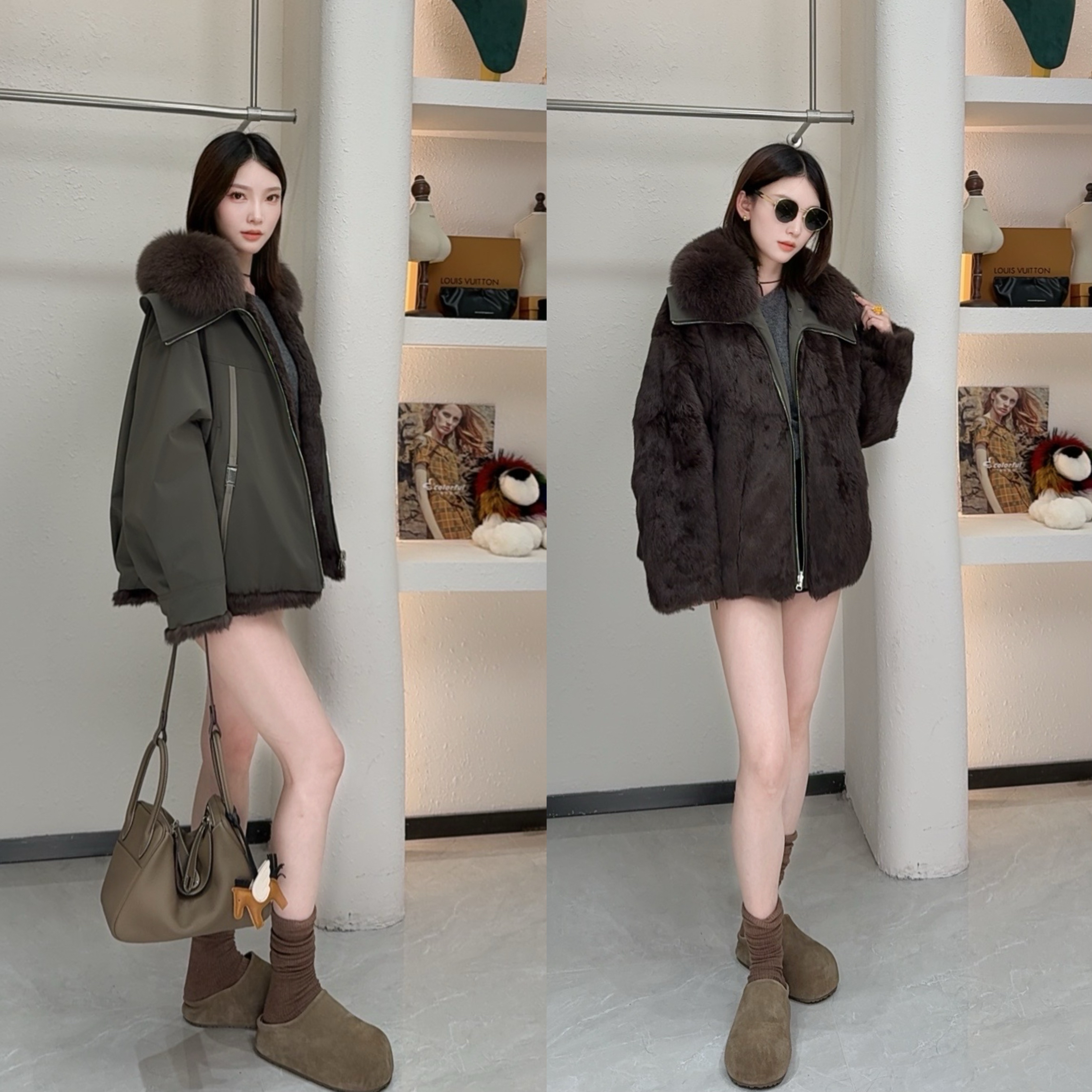 2025年冬季新款设计师原创双面穿外套