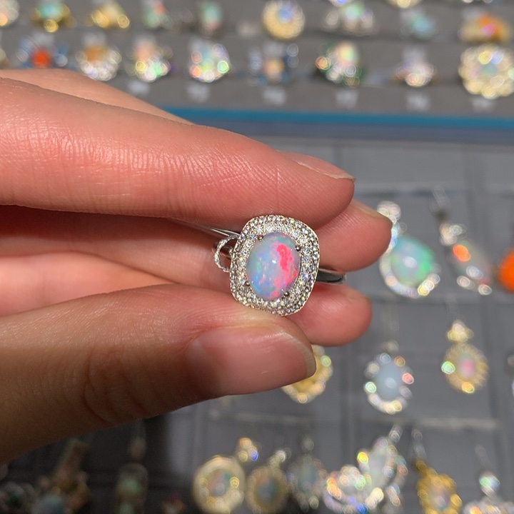 欧泊银S925镶嵌福利戒指