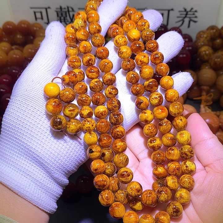 背***哥松木（琥珀木）手串/手链1.0 满留疤高货