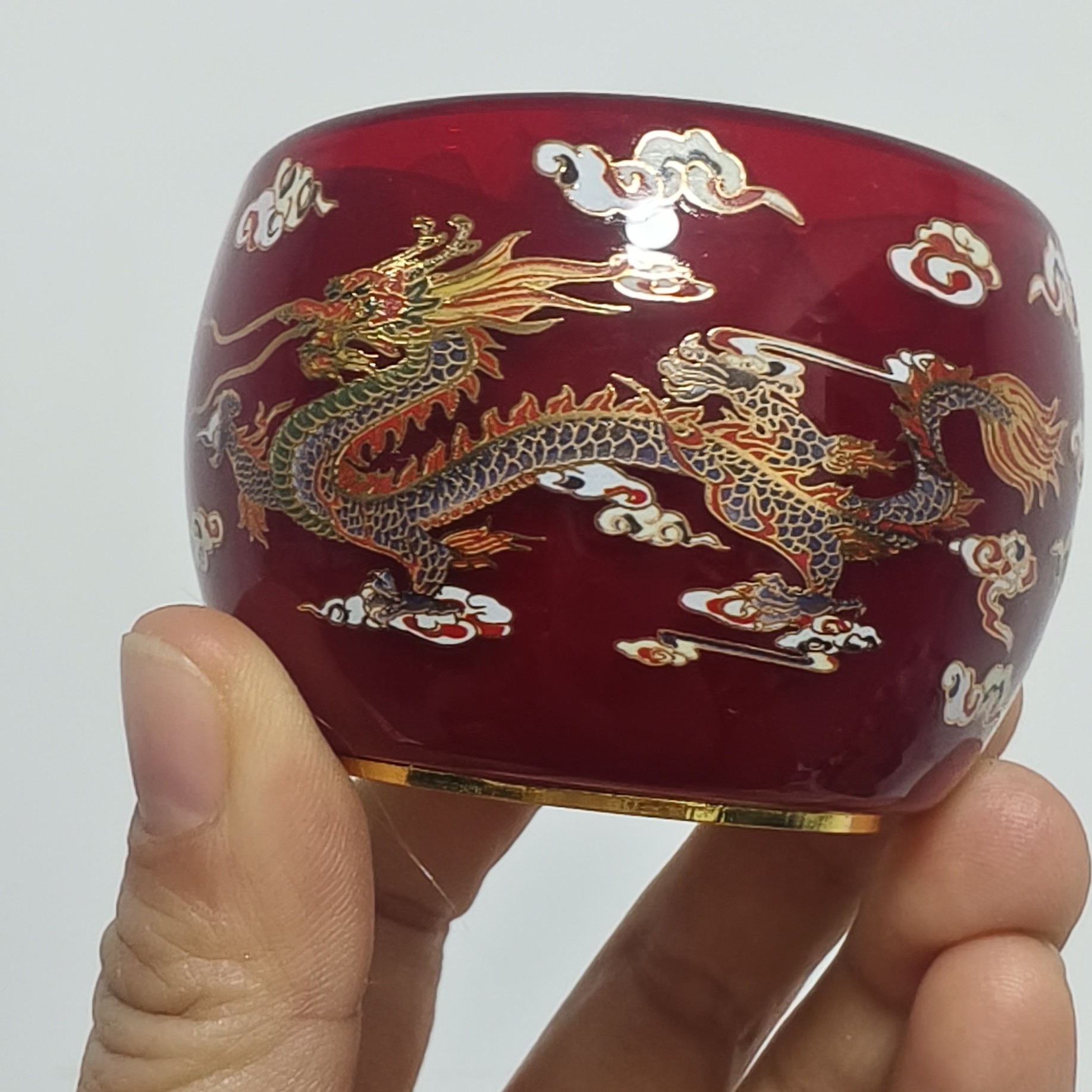 【红龙凤呈祥】喝茶喝水品茗杯琉璃杯主人杯龙凤呈祥主人杯