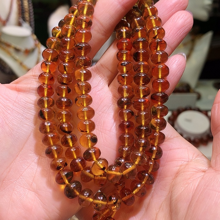 琥珀裸石未镶嵌8m金