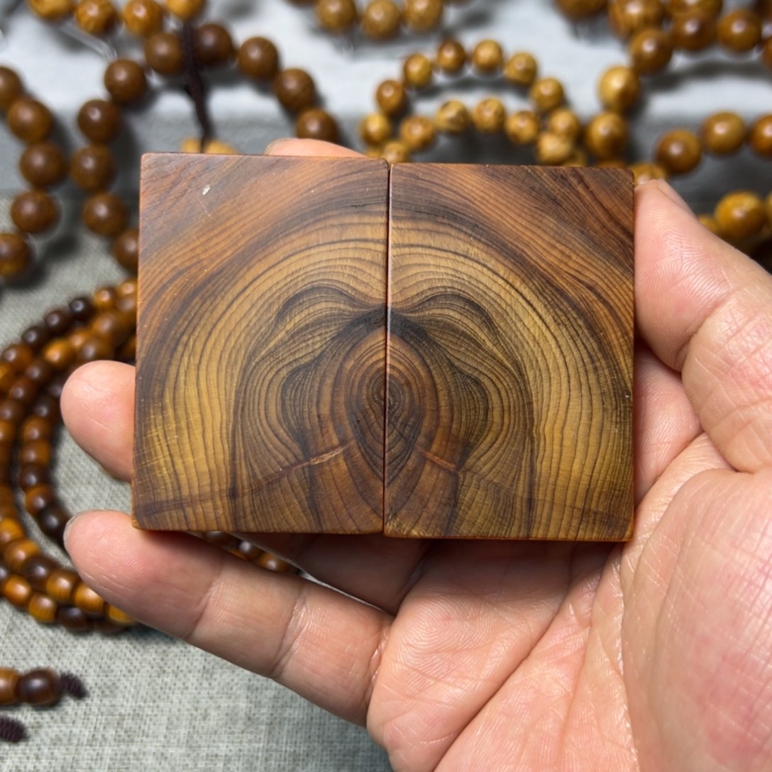 柏木（崖柏）黑骨无事牌 一对