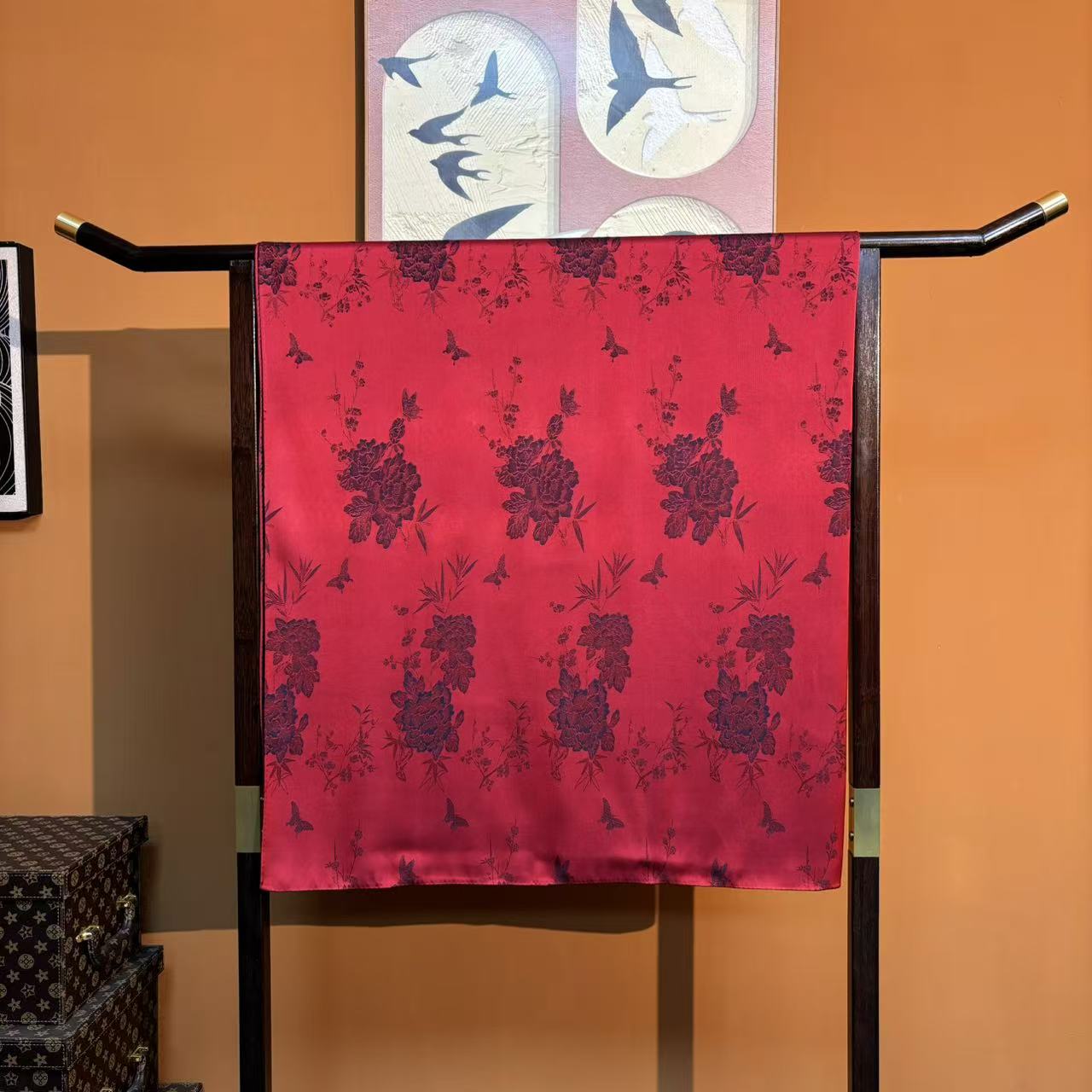 新款【红绡蝶】140*140顶货重锻香云老料高货重磅国风高端丝巾-H7