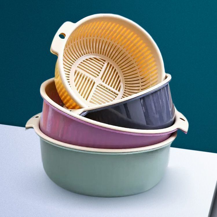 双层塑料沥水蔬菜加大食品级洗菜厨房家用客厅果篮水果菜篮子简易