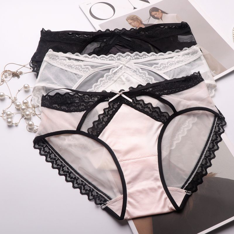 NO退NO换法式纯欲性感冰丝蕾丝内裤