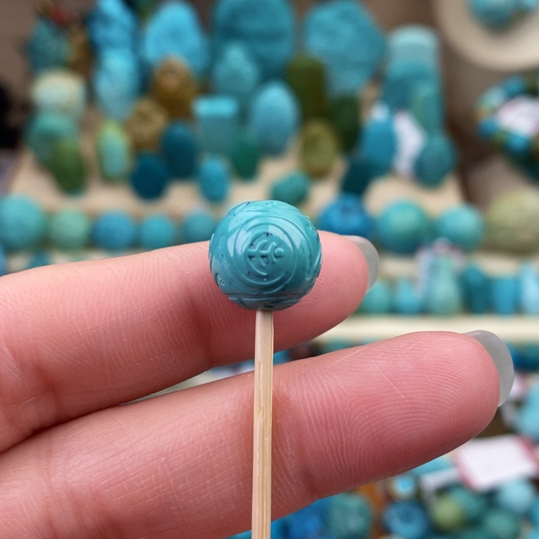 绿松石珠宝奇石未镶嵌11.5mm