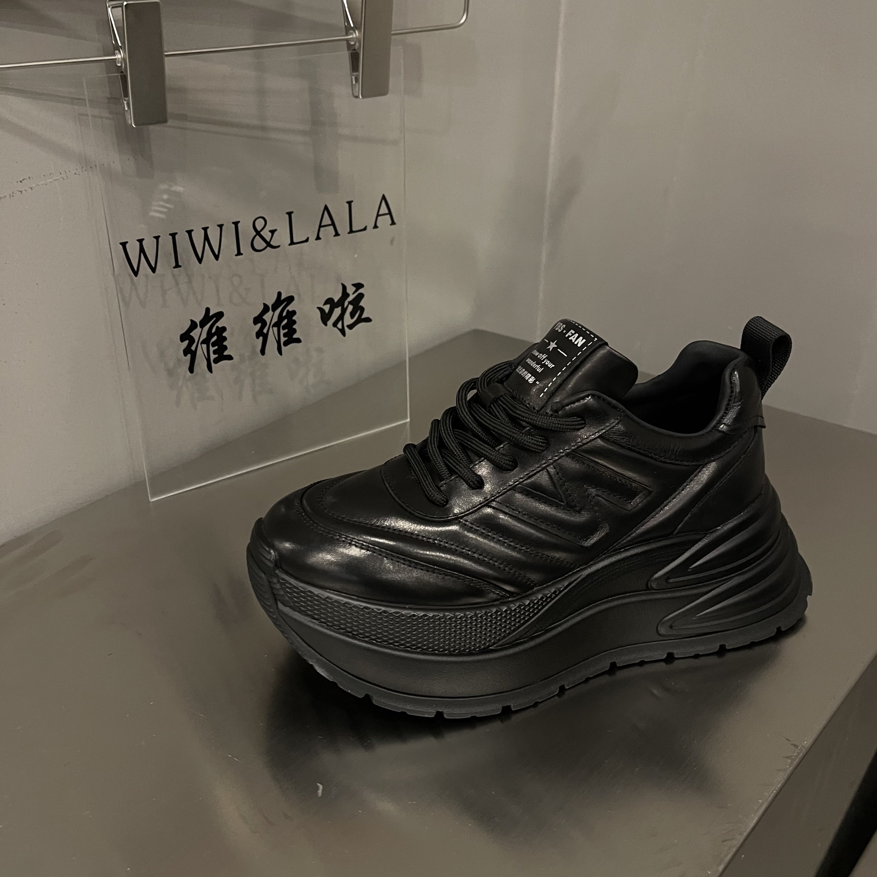 【维维啦】春款牛皮松糕厚底老爹鞋886-3