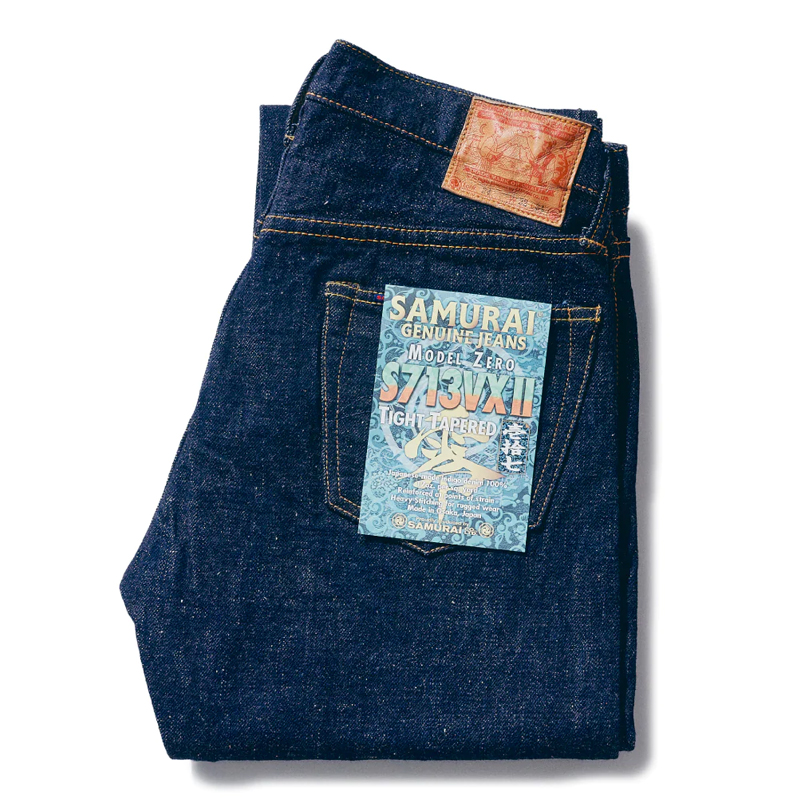 SAMURAI武士中高腰修身微锥原色赤耳牛仔裤S713VXII丹宁17oz复古