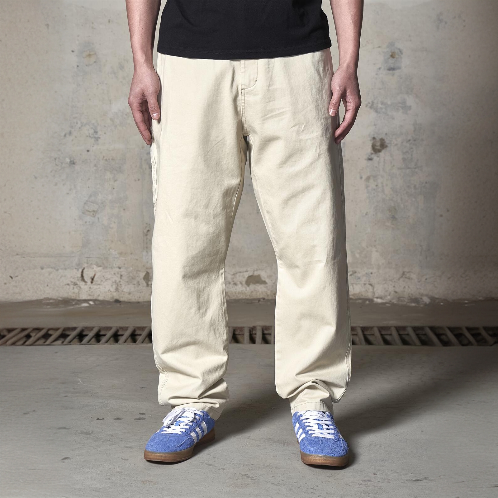 2025春夏新款潮流休闲裤做旧直筒工装伐木裤复古宽松长裤裤子