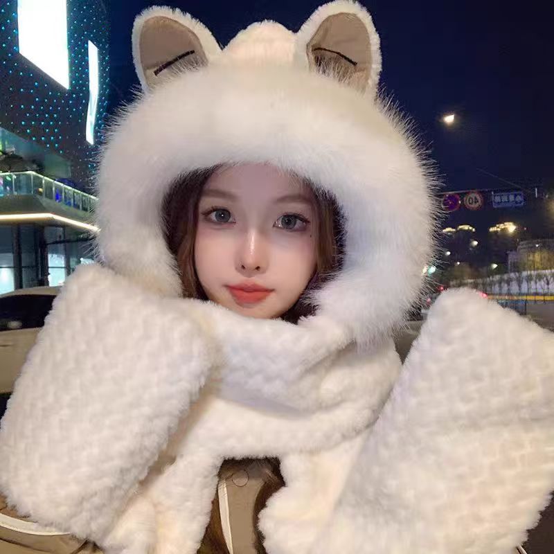 时尚百搭女秋冬季毛绒保暖帽冬季帽子加绒秋冬加厚
