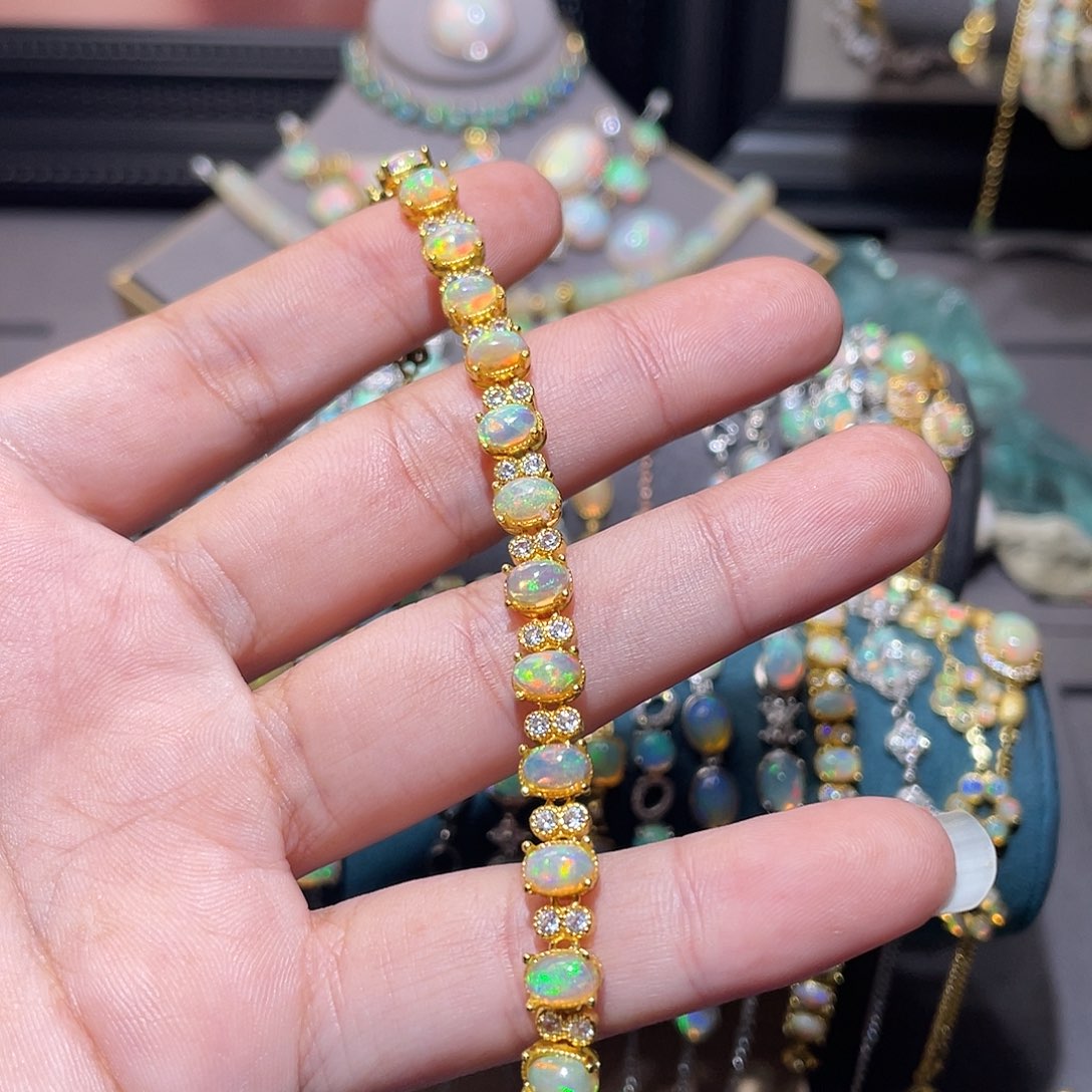 银S925镶嵌欧泊手链）艺****林