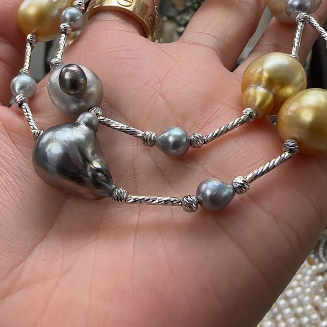 海水珍珠颈饰银S925镶嵌