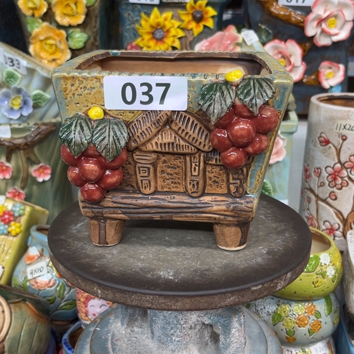 紫砂花盆粗陶材质多肉花盆