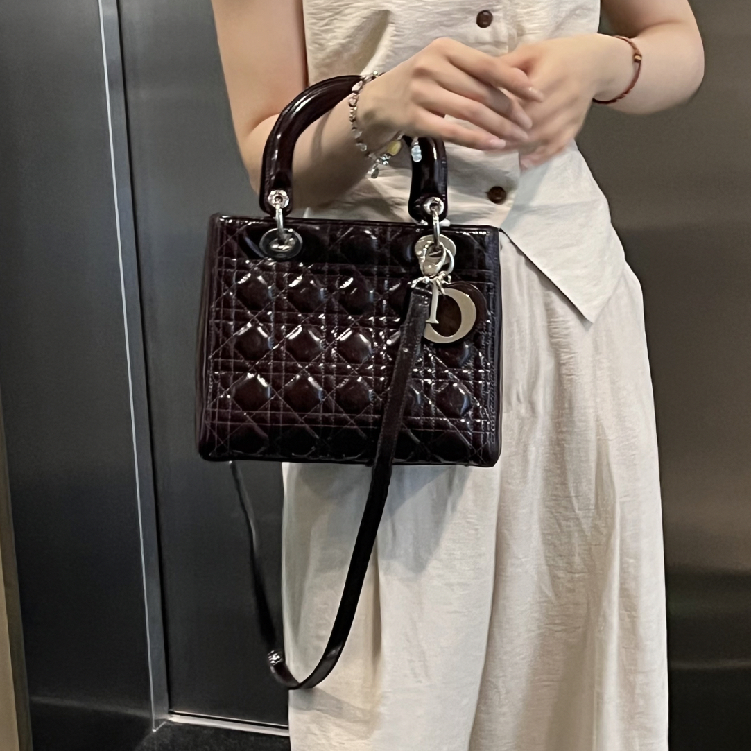 95新 DIOR/迪奥 Dior 迪奥车厘子漆皮戴妃/9193577