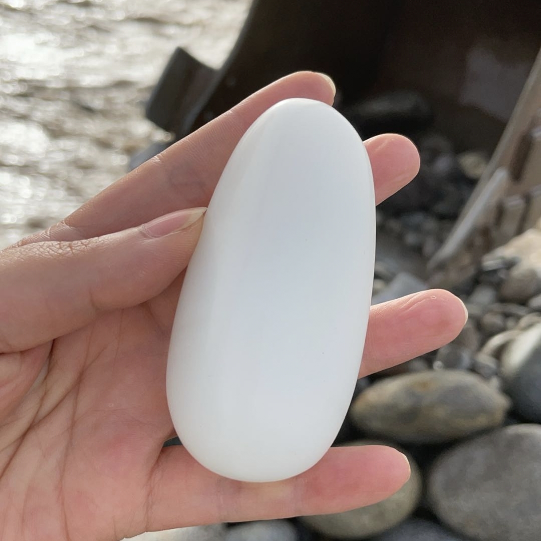 天然新缰脂白手把件