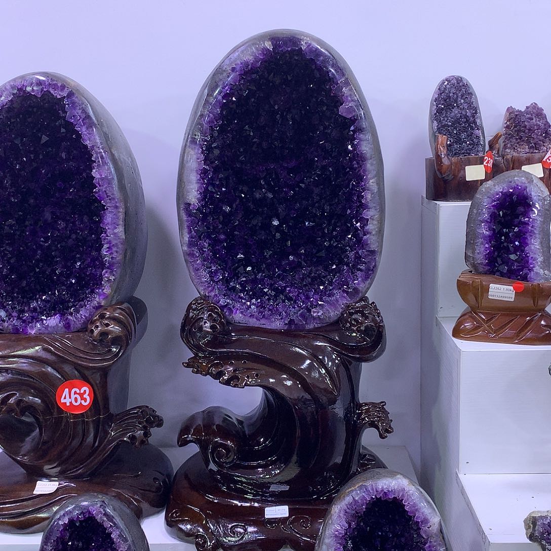 未镶嵌大型摆件（非配饰）紫晶紫晶洞摆件恐龙蛋
