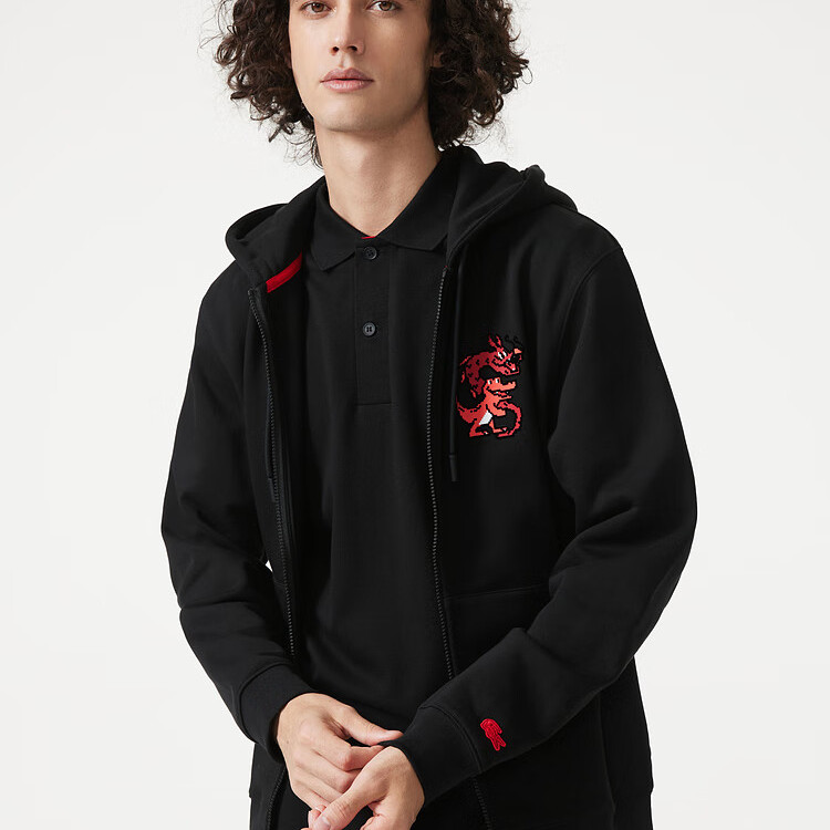 LACOSTE法国鳄鱼龙年新春系列男女连帽卫衣外套SH4758